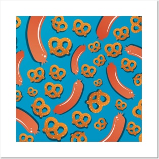 Sausage and Pretzel pattern Posters and Art